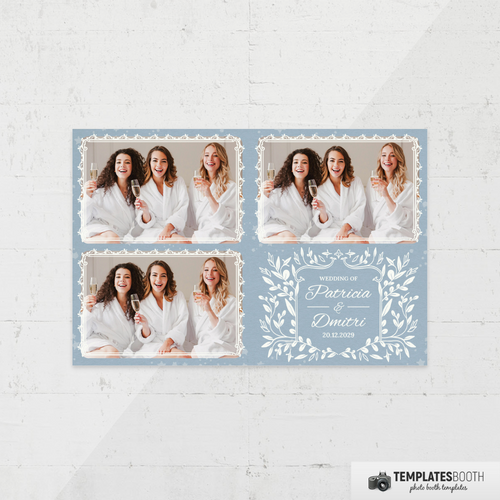 Blue Lace Wedding 4x6 3 Images A - TemplatesBooth