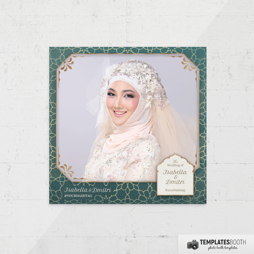 Golden Green Islamic Wedding 5x5 1 Image A - TemplatesBooth