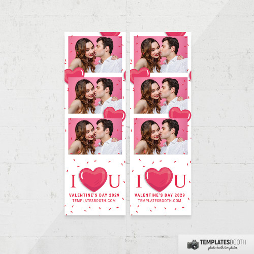 I Love U Valentines 2x6 3 Images A - TemplatesBooth