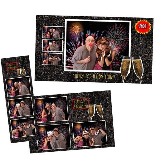 New Year Party- 2x6, 4x6 Print and Screen Template Bundle