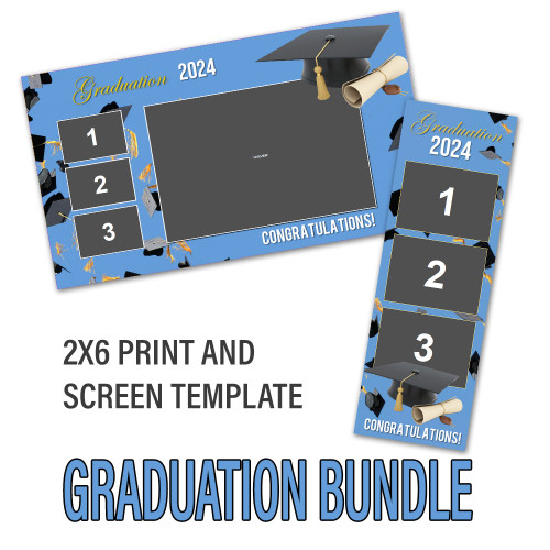 Graduation Bundle- 2x6 Print and Screen Template