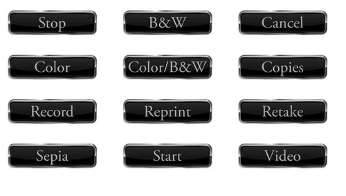 12 Glossy Button Graphics for Screen Templates (Black)