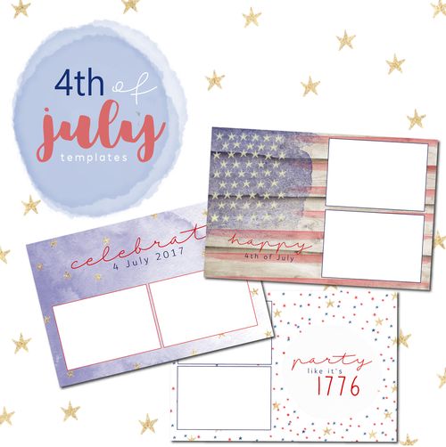 4th of July 4x6  Template Bundle
