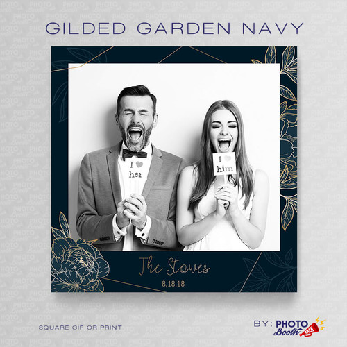 Gilded Garden Navy Square - CI Creative