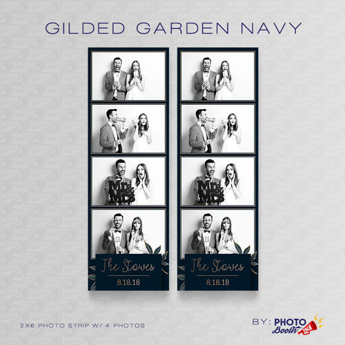 Gilded Garden Navy 2x6 4 Images - CI Creative