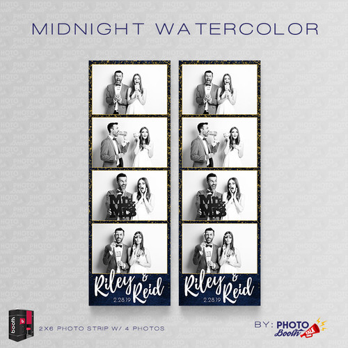 Midnight Watercolor 2x6 4 Images - CI Creative