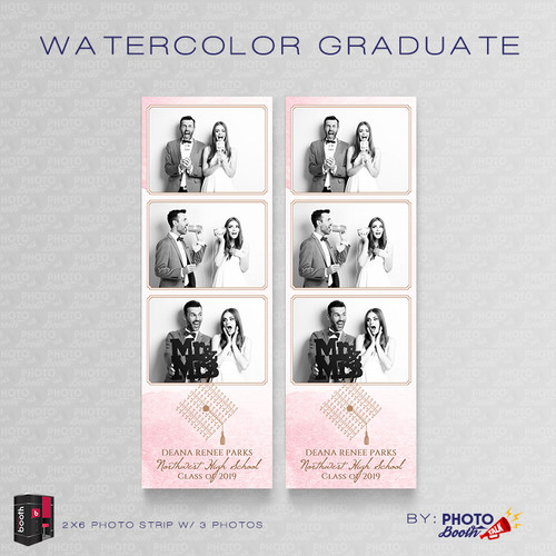 Watercolor Graduate 2x6 3 Images - CI Creative