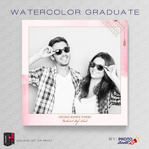 Watercolor Graduate Square - CI Creative
