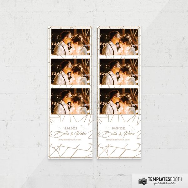Wedding Gold Line 2x6 3 Images B - TemplatesBooth