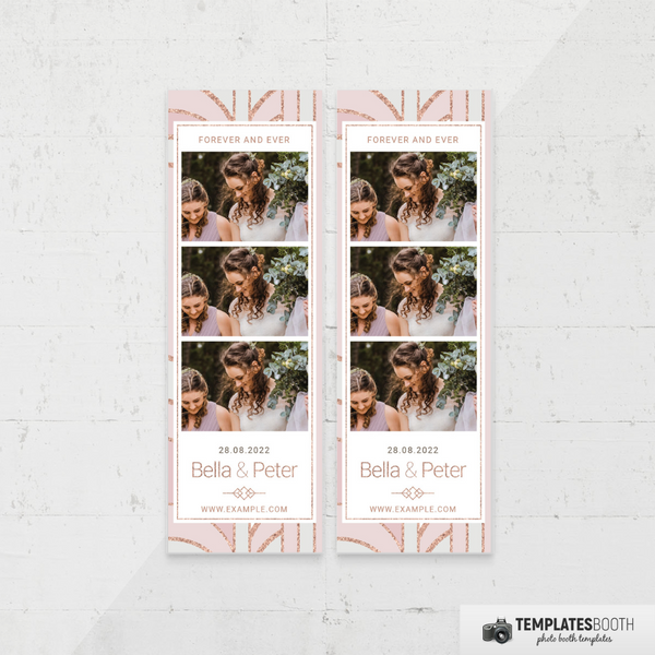 Wedding Pink Gold 2x6 3 Images B - TemplatesBooth