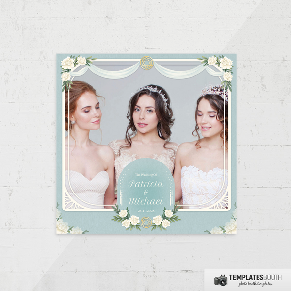 Light Blue Jewish Wedding 5x5 1 Image A - TemplatesBooth