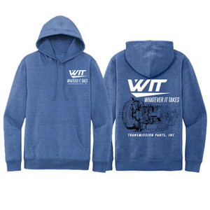 Glitter Foil WIT Brand Blue Unisex Hoodie Front & Back