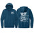 Silver Foil WIT Brand Blue Unisex Hoodie Front & Back