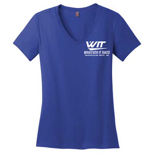 Silver Foil WIT Brand Blue Women's V-Neck