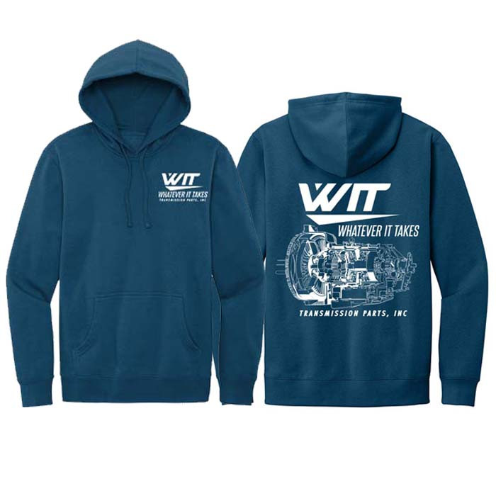 Silver Foil WIT Brand Blue Unisex Hoodie Front & Back