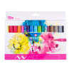 Ecoline Liquid Watercolor Brush Pen Set, 15 Colors