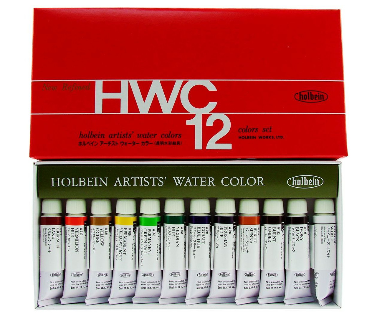 5 ml Holbein Artists' Pastel Watercolor Set of 12