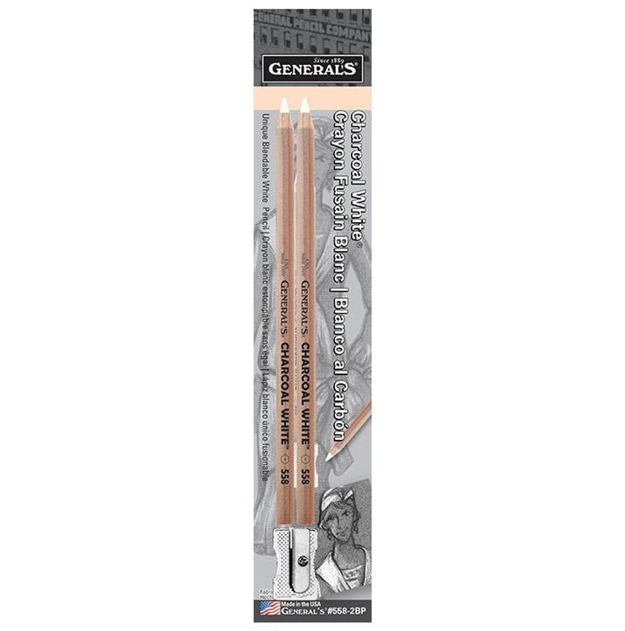 General's Charcoal White Pencils - FLAX art & design