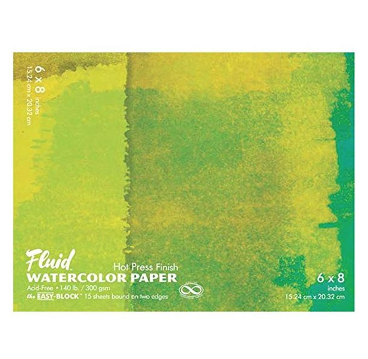 Fluid Hot Press Easy Block Watercolor Paper, 9 X 12 Inches, 15