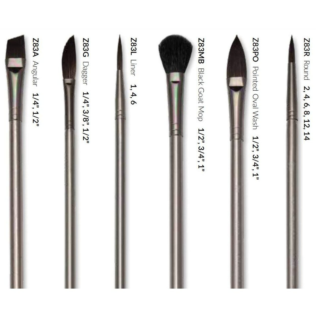 Silver Brush Stencil Brush Set of 8