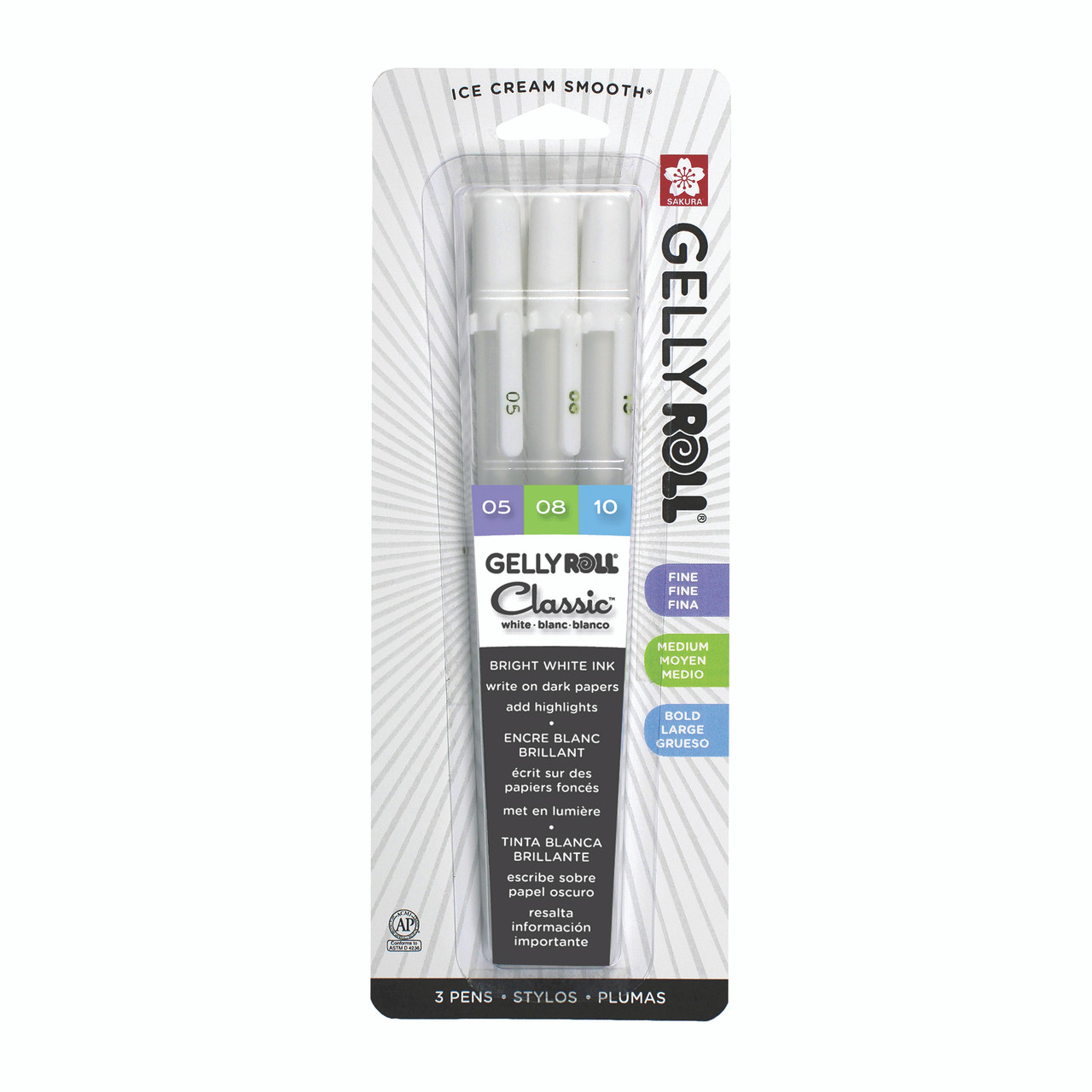 Gelly Roll Pens, White Set of 3 - FLAX art & design