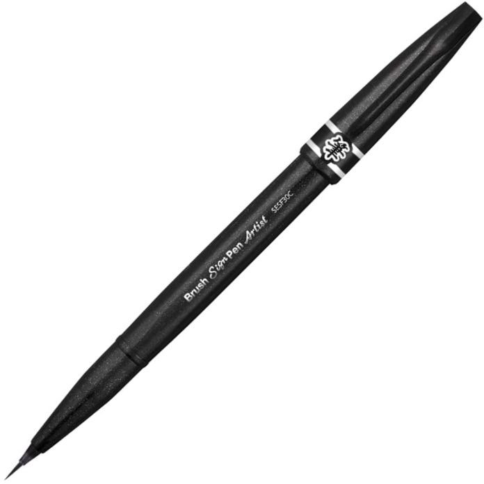 Pentel Sign Pen Micro Brush 12er Set - Feine Pinselstifte Für Lettering, Skizzen & Kreativprojekte