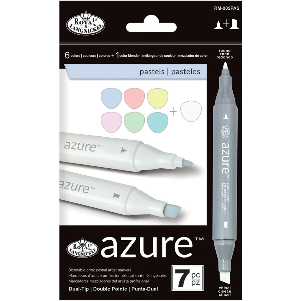 Dual Brush Pen Art Markers, Pastel, 6-Pack