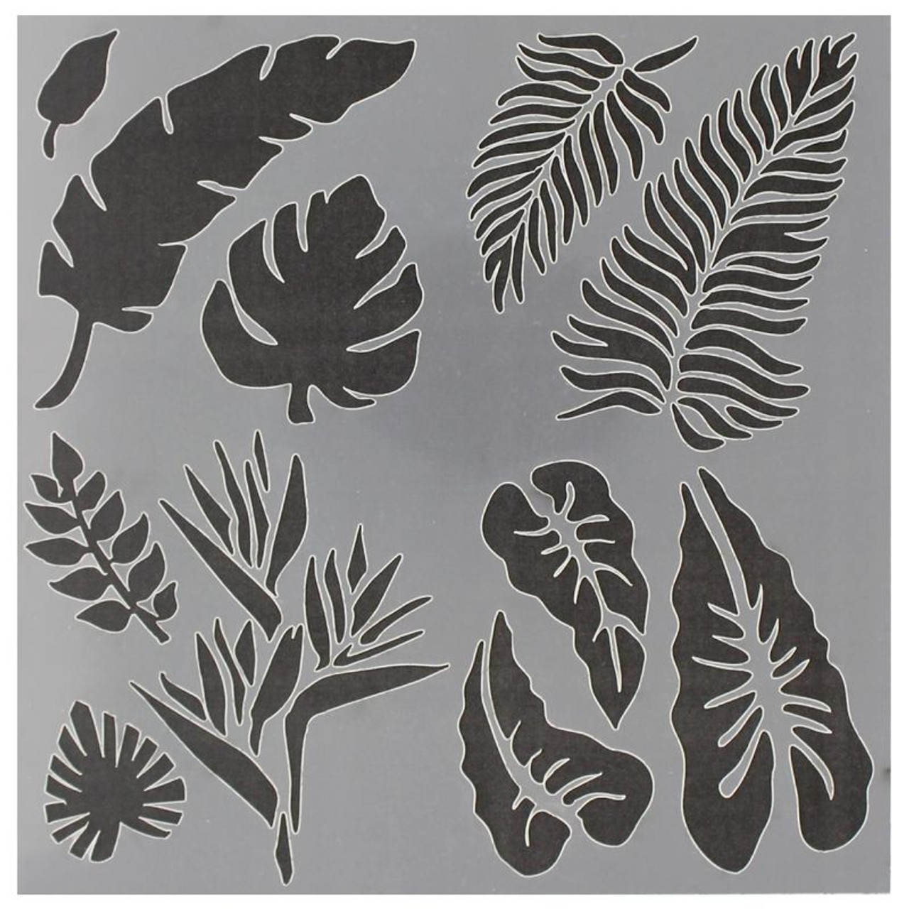 Leaf Stencil, Leaves Bundles Stencil, Tropical Leaves Stencil. By