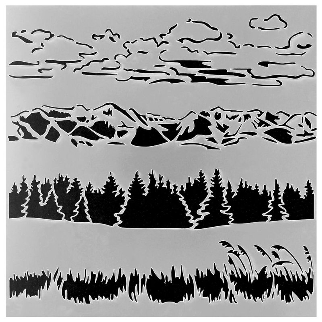 Mountain Landscape Stencil, 6 x 6 - FLAX art & design