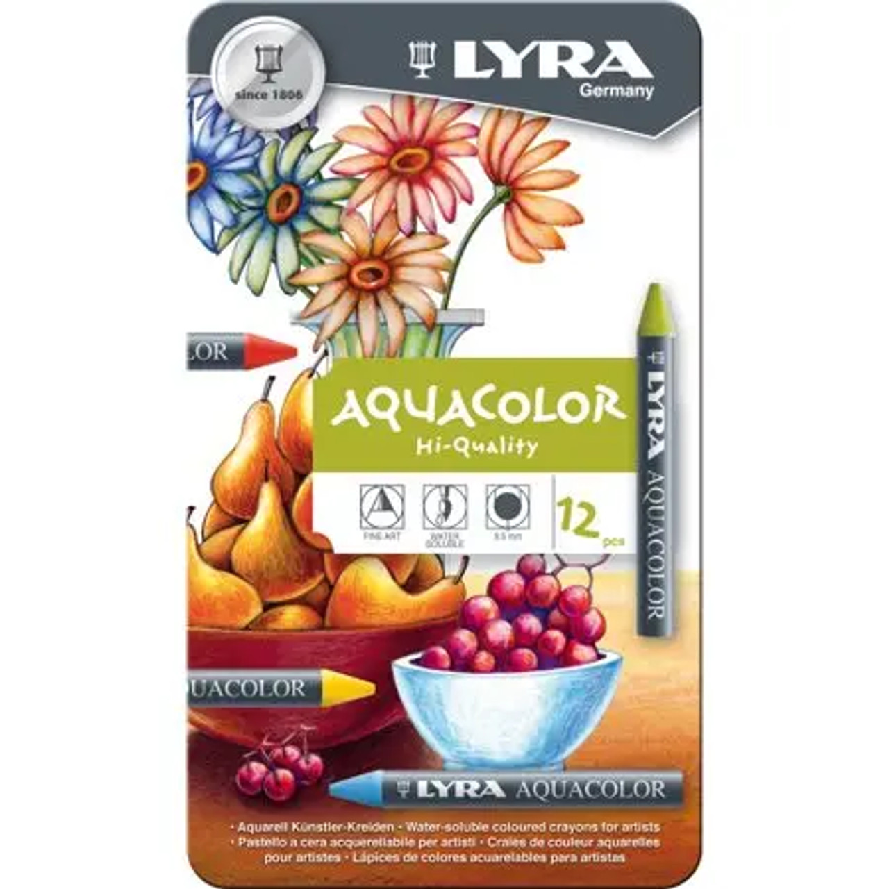 Lyra Aquacolor Water Soluble Crayons Set of 24