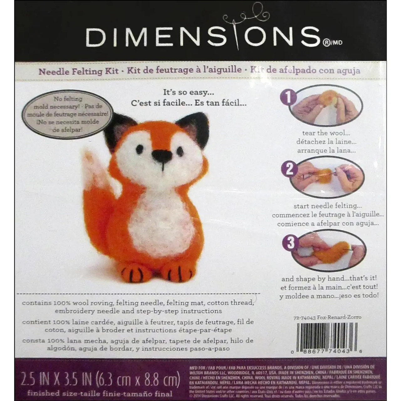 Dimensions Needlecrafts Natural Earth Tone Wool Roving for Needle Felting,  8 pack, 80g