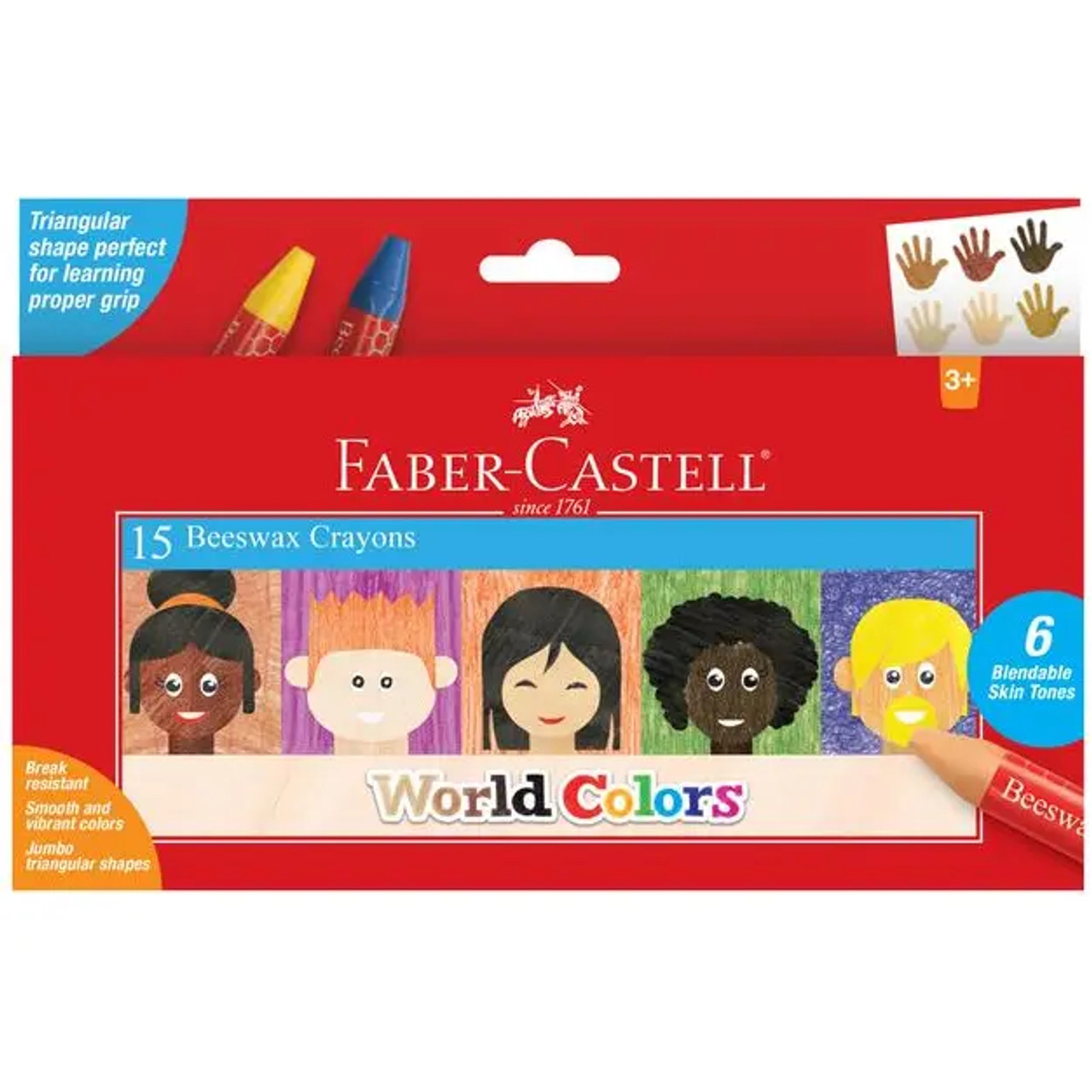 Faber-Castell - Jumbo Beeswax Crayon - 12-Color Set 