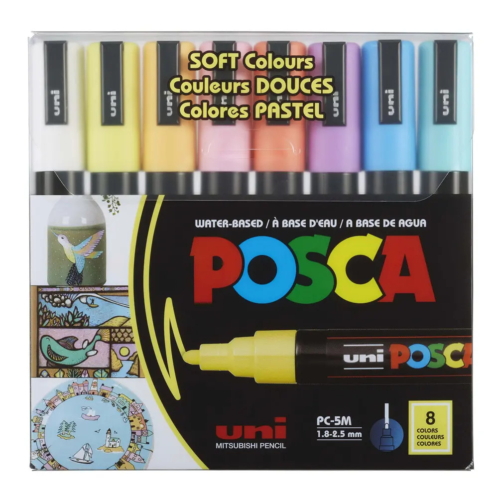 Posia Color POSCA Soft Colors, Sets of 8 - FLAX art & design
