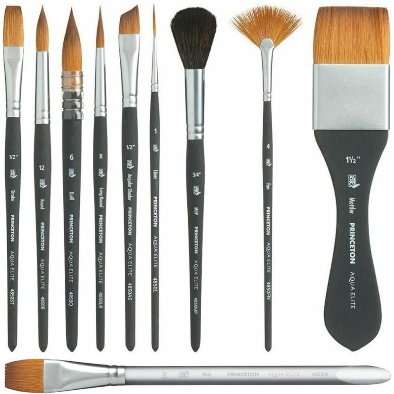 Princeton 4850 Aqua Elite Synthetic Kolinsky Sable Brush Long Round 8