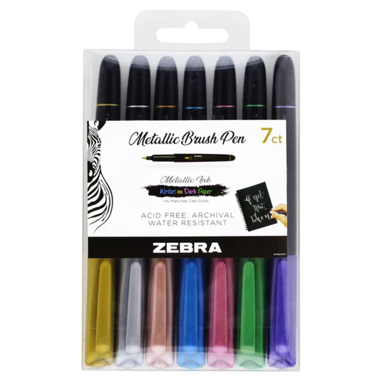Zebra Metallic Brush Pen Set - FLAX art & design