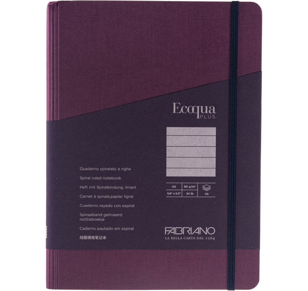 Ecoqua Plus Hidden Spiral Notebooks A5, Lined - FLAX art