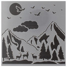Mountain Landscape Stencil, 6" x 6"
