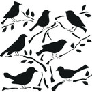 Birds Stencil, 6" x 6"