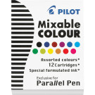 Pilot Assorted Ink Cartridges, 12 Pack