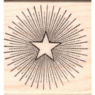 Star with Rays Rubber Stamp