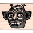 Horned Demon Mask Rubber Stamp
