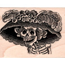 La Catrina Skeleton Rubber Stamp