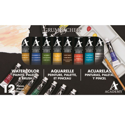 Academy Watercolor Set, 12 colors
