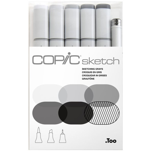 Copic Sketch Marker Set, Sketching Grays