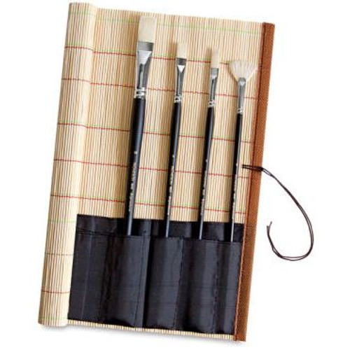 Bamboo Mat with Brush Holder
