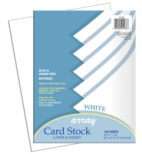 White Card Stock Pack, 8.5" x 11"