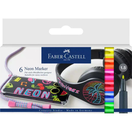 Faber-Castell Neon Markers, Set of 6