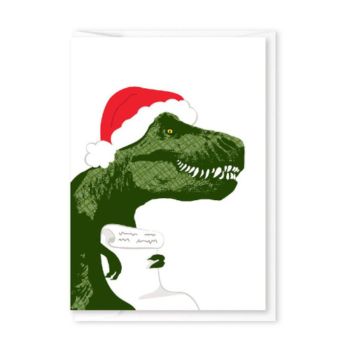 T-Rex Santa Boxed Card Set