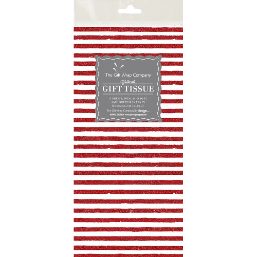 Tissue Paper Pack, Ruby Stripes 