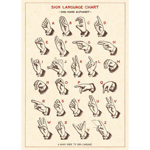 Cavallini Paper, Sign Language Chart